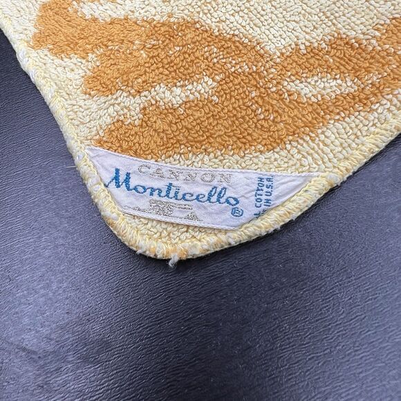Cannon Monticello Vintage Orange Yellow Floral Towel And Two Wash Cloth Set - Picture 9 of 9